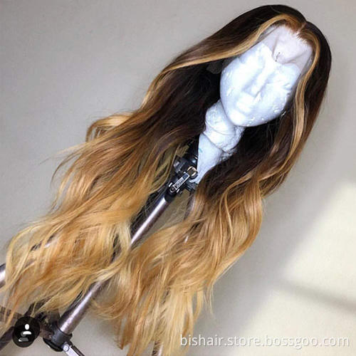 Wholesale Raw Brazilian Virgin Hair HD Lace Frontal Wig Women Body Wig 13x4 Swiss Lace 4/27 Front Closure Human Hair Wig